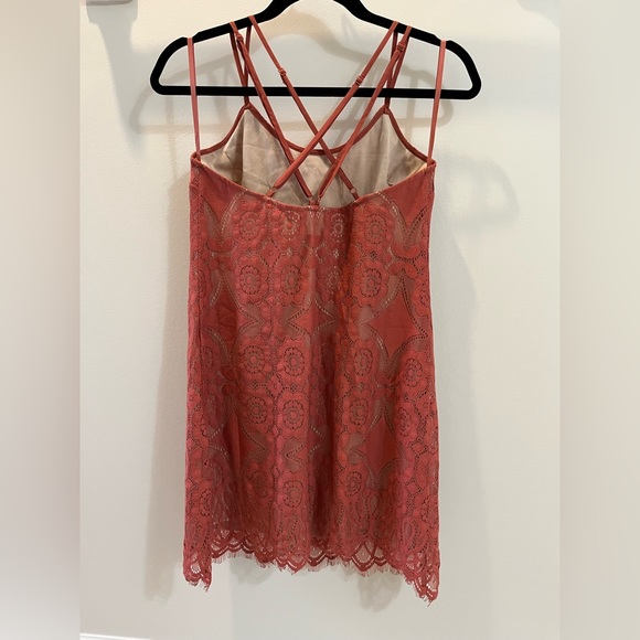 Love Fire Burnt Red Women’s Lace Dress - Picture 3 of 4